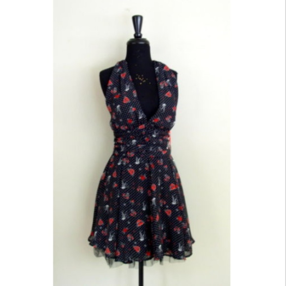 Hell Bunny Sailor Jane Marina Halter Dress - Picture 3 of 6